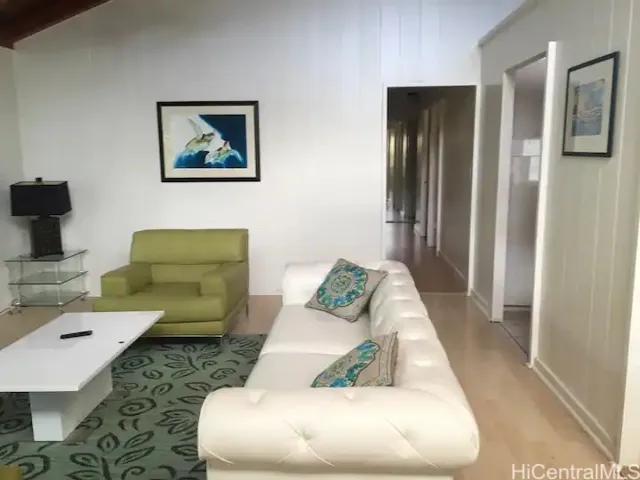 Living room main home, walkway to bedrooms