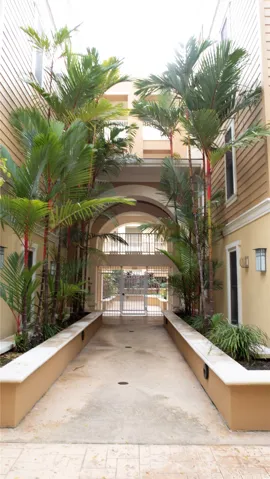 Gated entry to the building