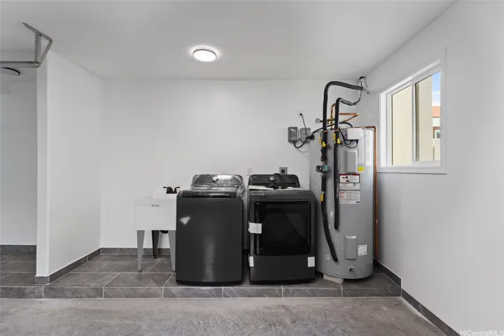 Washer and dryer in the garage