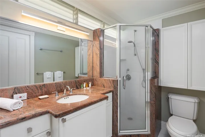 Second bedroom bathroom with walk-in shower