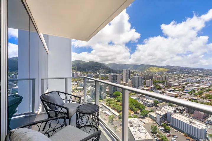 Spacious open lanai with view.
