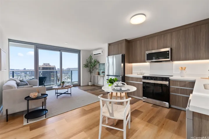 Contemporary finishes kitchen.