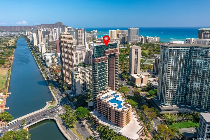 Waikiki Landmark is a luxury condominium building with resort amenities.