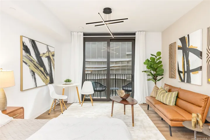Bright and well-maintained studio in the trendy Aalii condo in Ward Village.