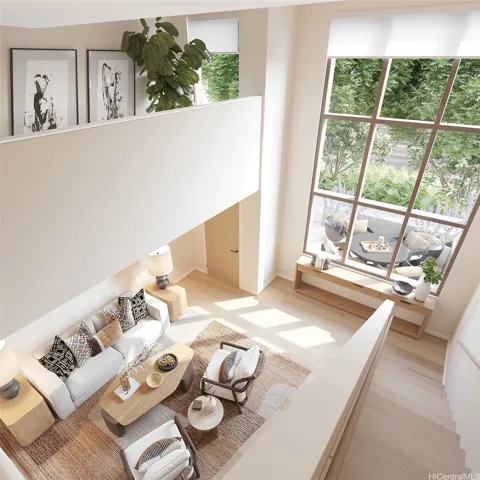 With 14.5-ft ceilings, this residential loft has multiple possibilities. Enjoy the downstairs den, kitchen, bath and living space or go upstairs to your private sanctuary.