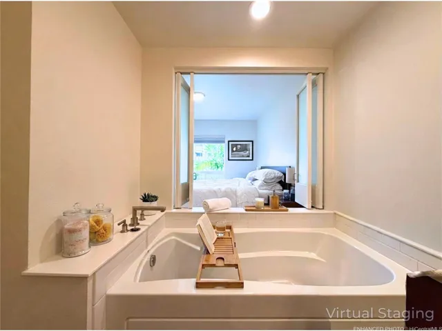 Enhanced & Virtually Staged - primary bathroom soaking tub