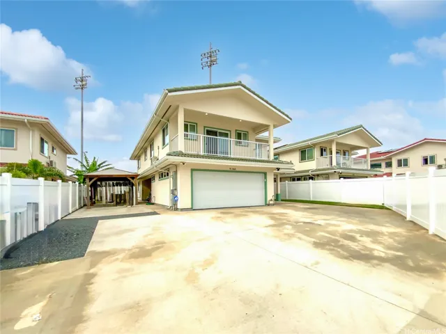 Up to 8-car parking with an expansive driveway and garage.