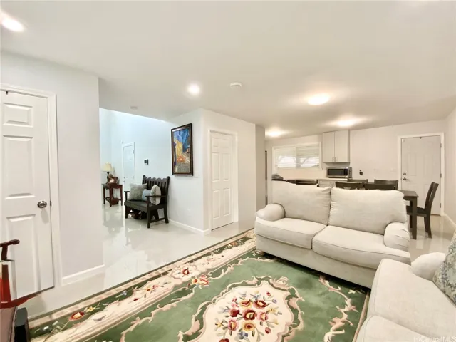 Downstairs living area.