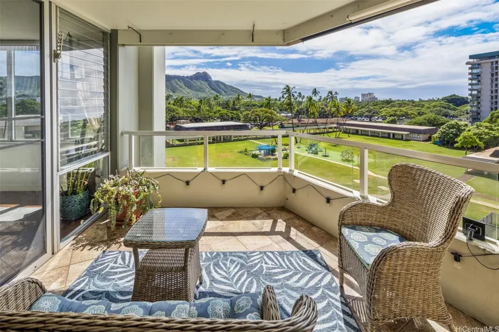 Gorgeous Diamond Head views are yours to enjoy from the spacious lanai, living room, and primary bedroom, creating a bright, relaxing island retreat.