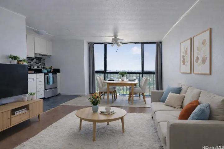 Open living and dining area, Virtually Staged