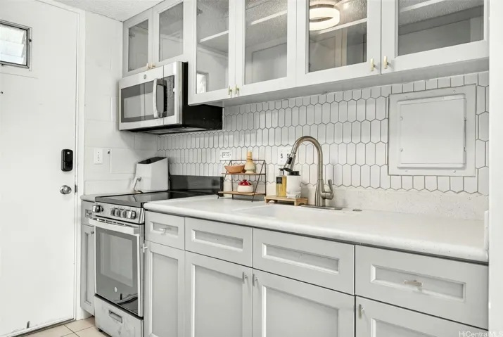 Renovated kitchen with stainless steel appliances