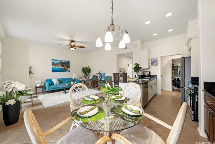 Tall ceiling tower over the living room and kitchen. Newly painted interior and brand new appliances.