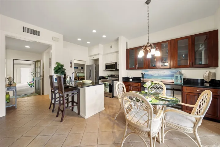 Granite counters and upscale, customized luxury cabinetry. All brand new appliances.