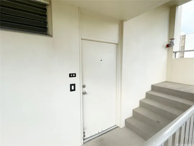 Front door of unit - end unit.