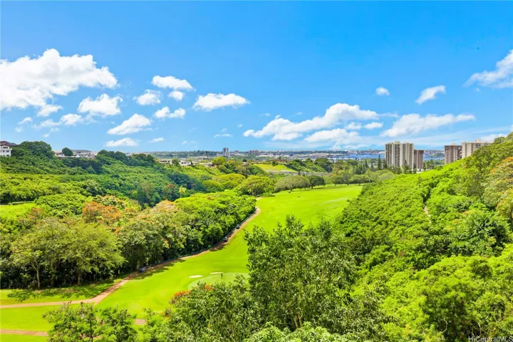 Gorgeous view overlooking the 5th fairway all the way to Pearl Harbor.