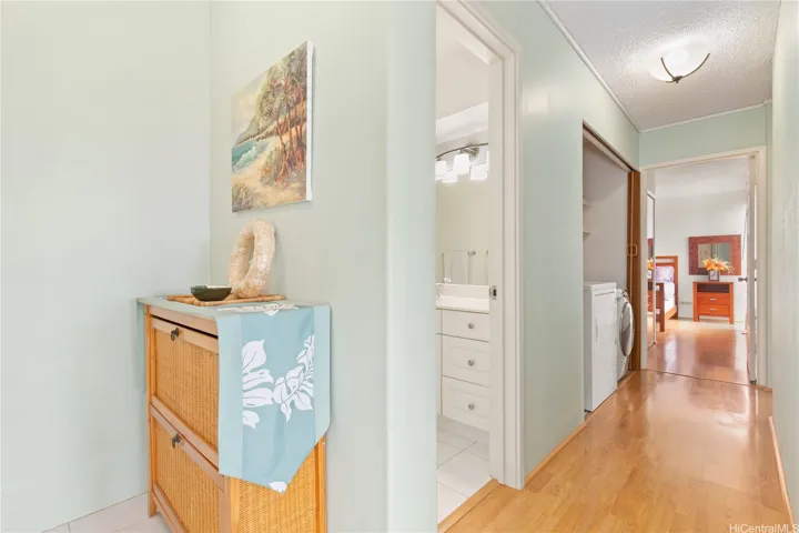 Entry way and view down the hallway.