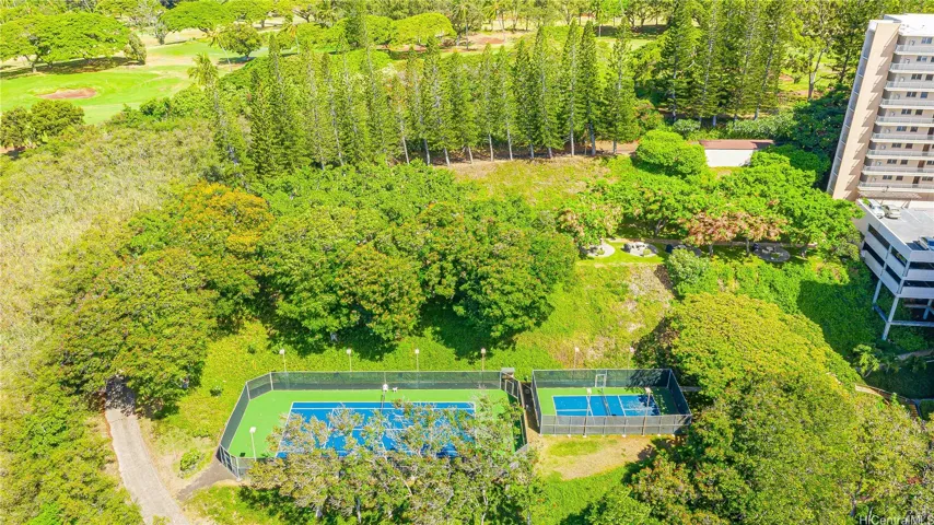 view overlooking the tennis and pickleball courts
