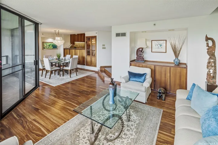 Open floor plan is good for entertainment.