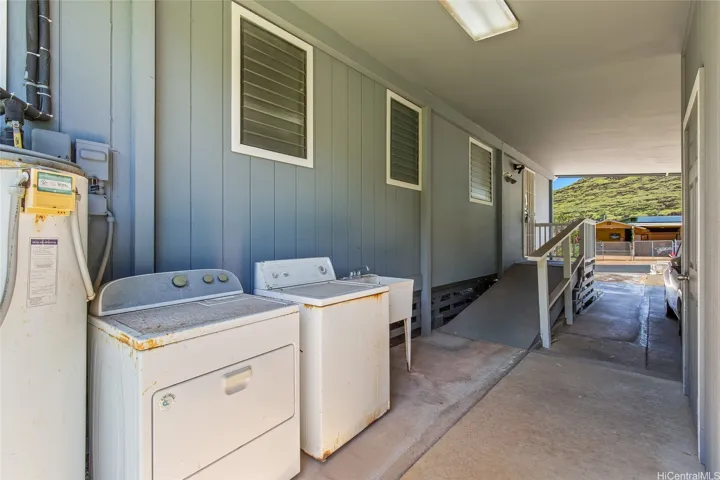 Laundry area to garage