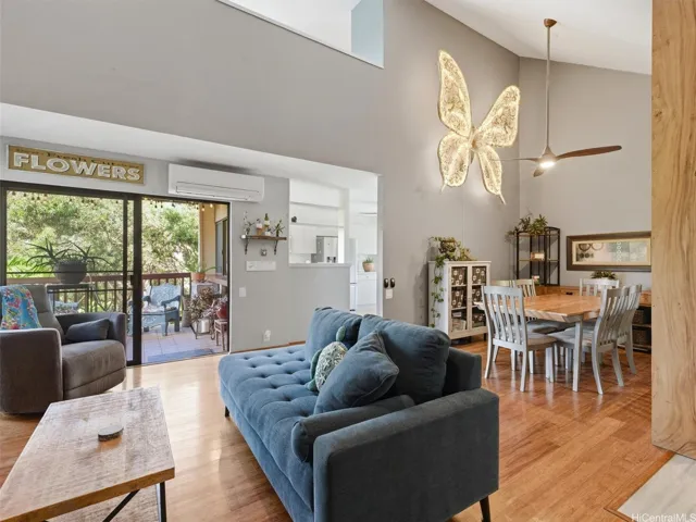 Open concept living and dining room