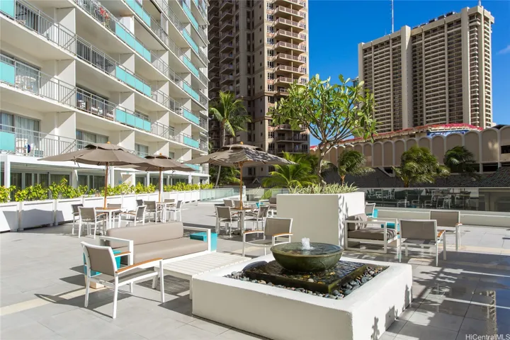 Pool side gathering spots