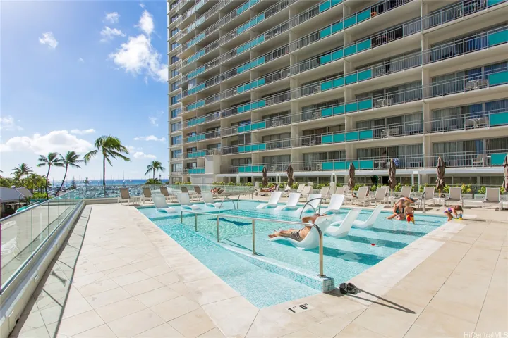 Heated pool is the centerpiece of the expansive 2nd floor sun deck and lounging area.