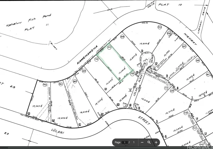 plat map with parcel marked