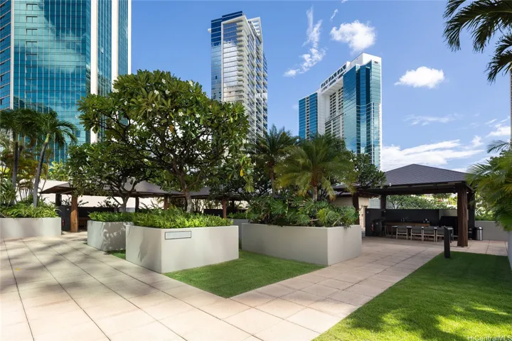Terrace and BBQ Cabanas