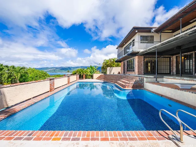 Beautiful heated pool with privacy and views.