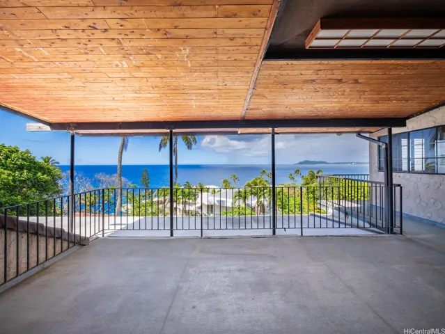 Covered lanai outside of the office on the 2nd floor with views.
