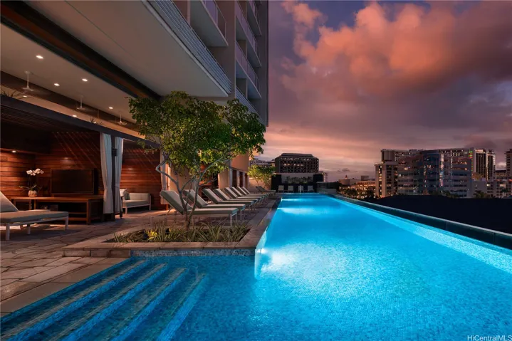 Luxurious infinity pool and full service spa