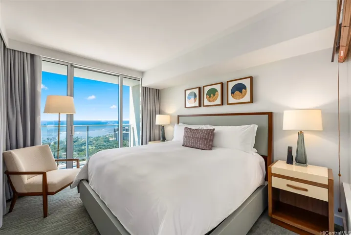 Primary bedroom with ocean views