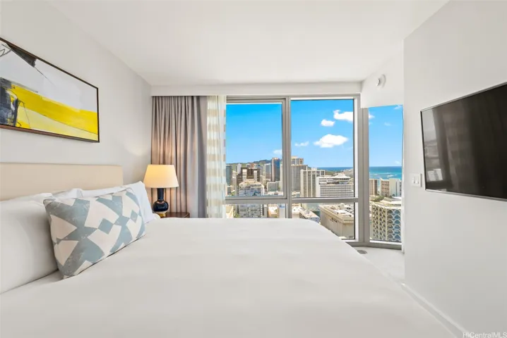 Second Bedroom with city and ocean views