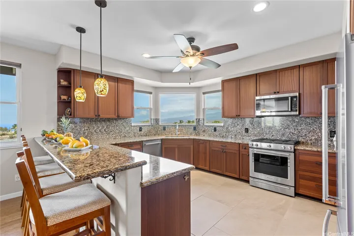 Easy care chef's kitchen with spectacular mounttain views