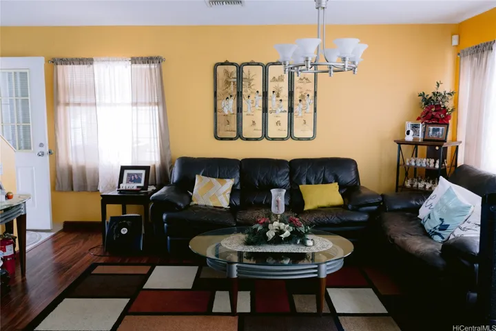 The living room.
