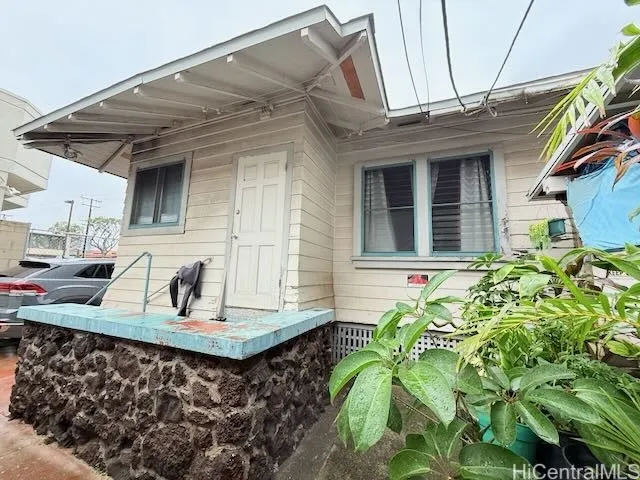 Rear exterior view of first dwelling.