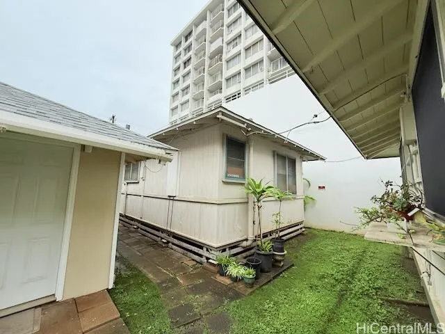 Rear view of unit B - a one bedroom one bath unit.