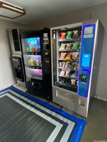 Roof level vending machines.
