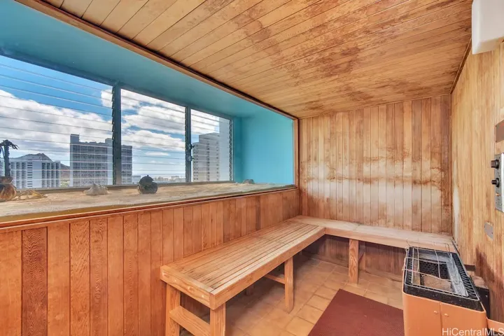 Roof level ocean view sauna