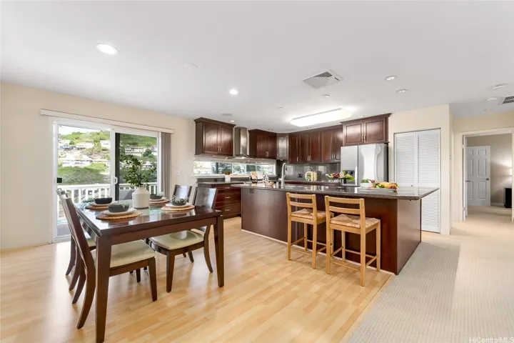 Dining and kitchen is open to living room...very livable. Main bedroom can be seen to the right of pic.