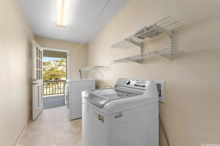 Laundry room is on the lower level with the 3 bedrooms.