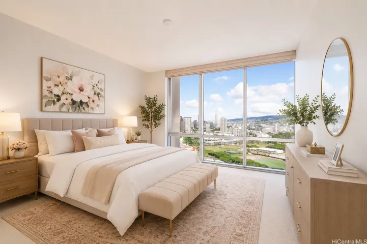 main bedroom with virtual staging
