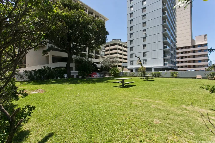 fenced in private green space