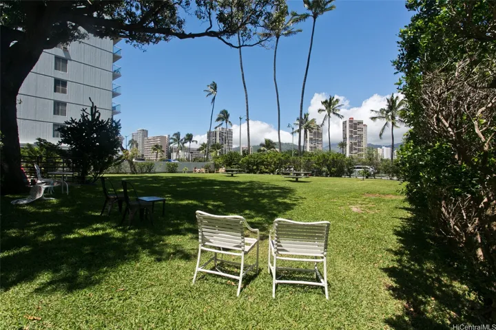 fenced in private green space