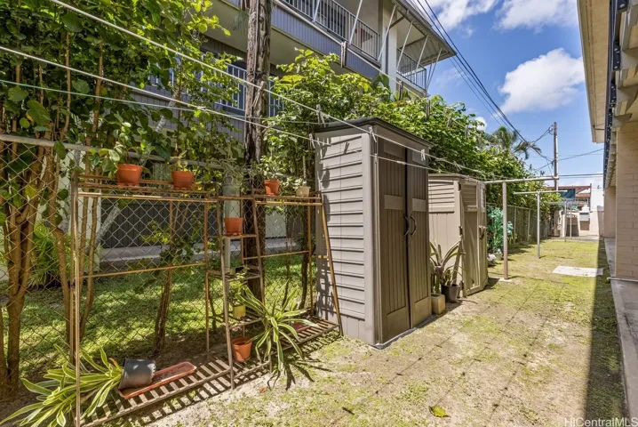 The common area in the back includes. a private storage locker.