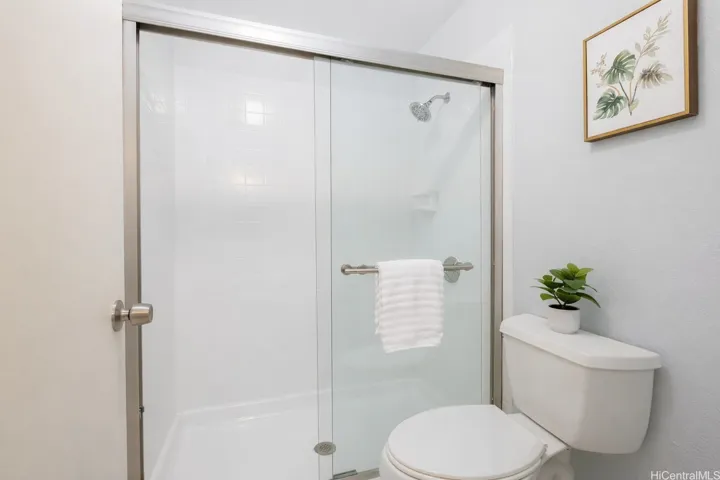 Reglazed step in shower