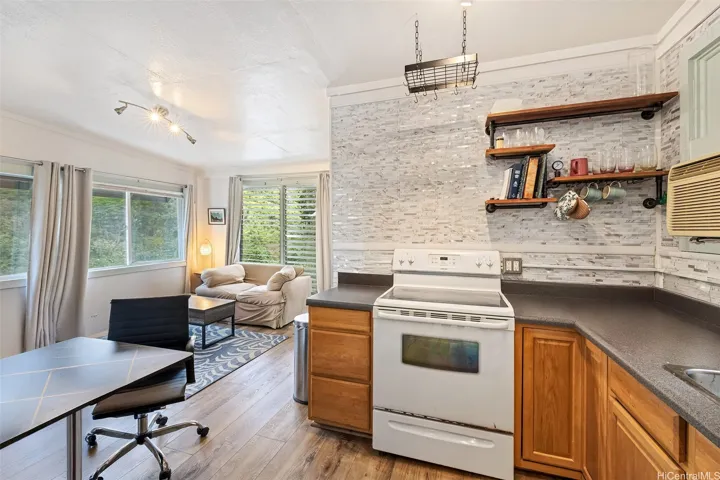 Studio kitchen & living area. ENHANCED