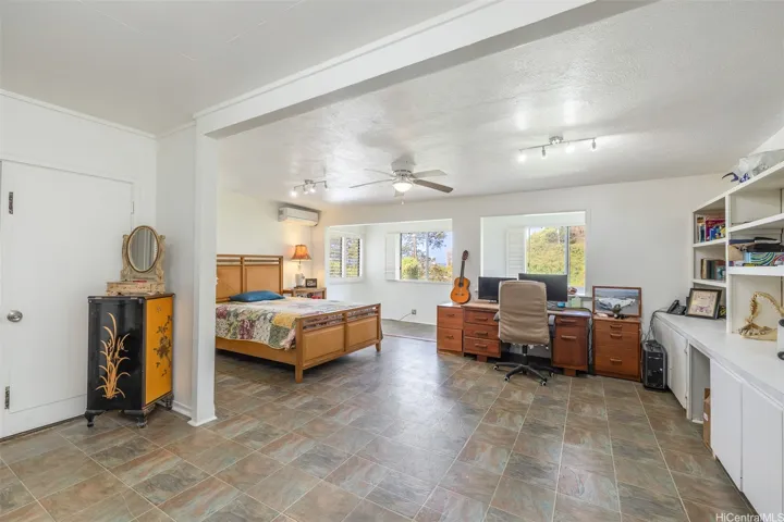 Oversized primary bedroom with room for office