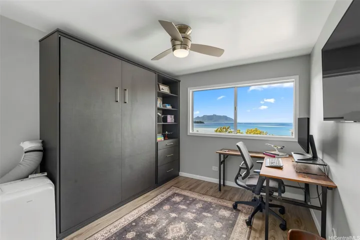 The first bedroom has a newer install murphy bed, enabling this room to function as an office if needed.