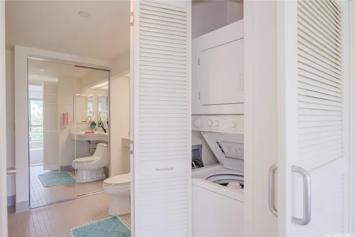 Washer and dryer off the bathroom
